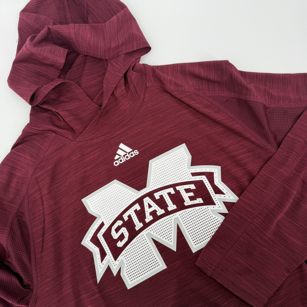 Adidas Mississippi State Bulldogs Climalite Hoodie Mens XL Maroon 4758A 16